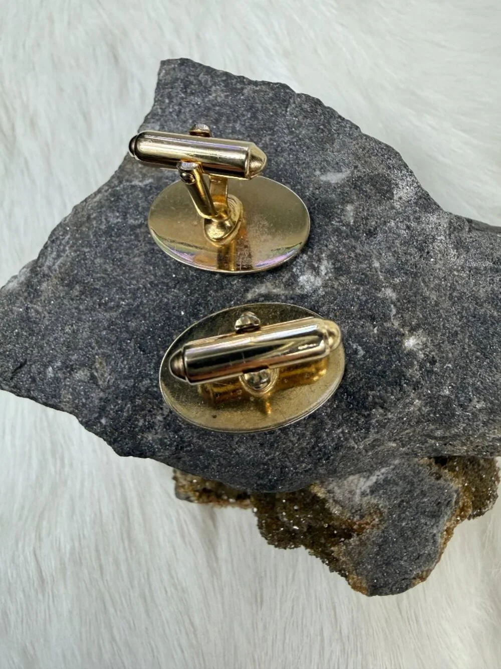 Vintage Anson Gold Tone Starburst Cuff Links 1